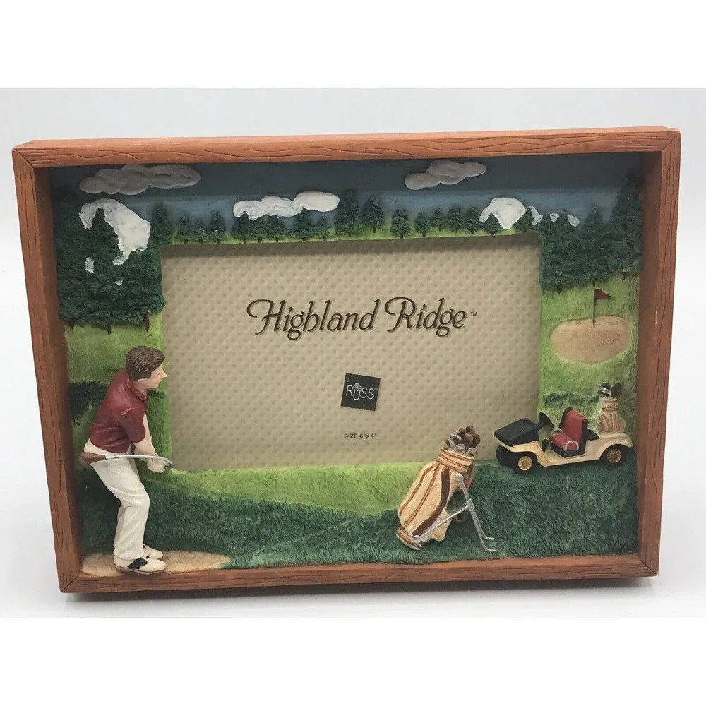 RUSS Highland Ridge 3D Golf Photo Frame‎ Shadowbox - Holds 6x4 EUC